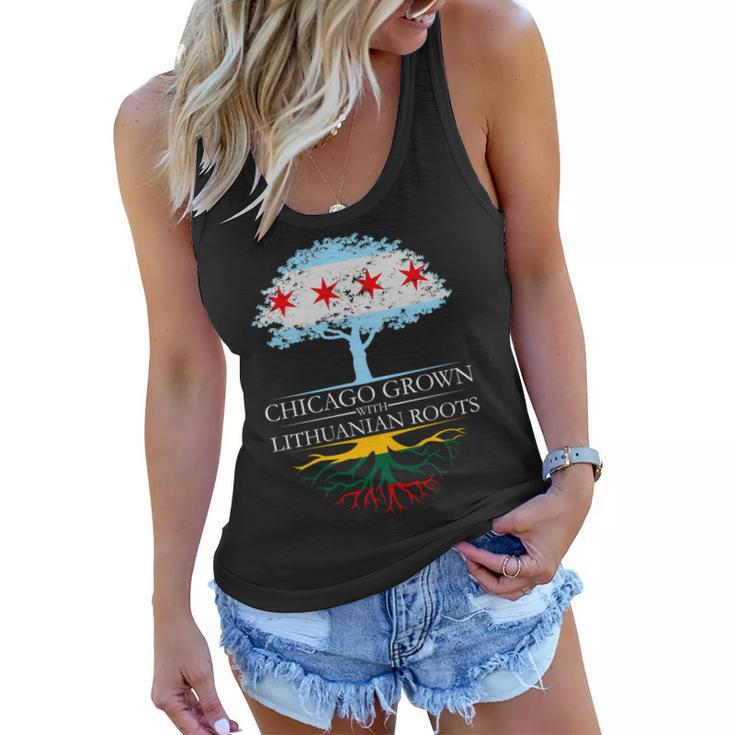 Chicago Grown With Lithuanian Roots Tshirt V2 Women Flowy Tank