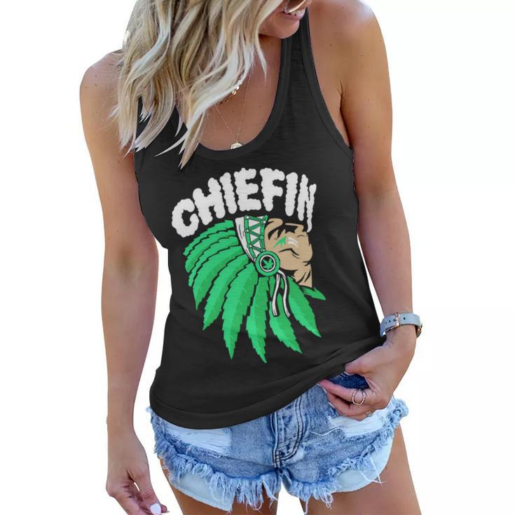 Chiefin Smoke Weed Native American Women Flowy Tank