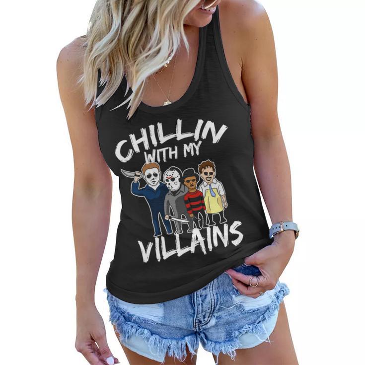 Chillin With My Villains Tshirt Women Flowy Tank