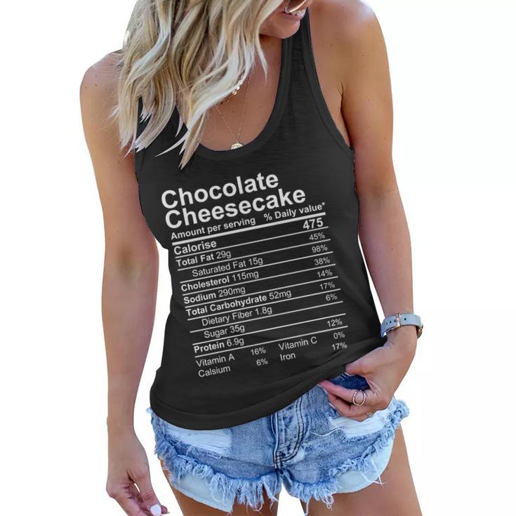 Chocolate Cheesecake Nutrition Facts Label Women Flowy Tank