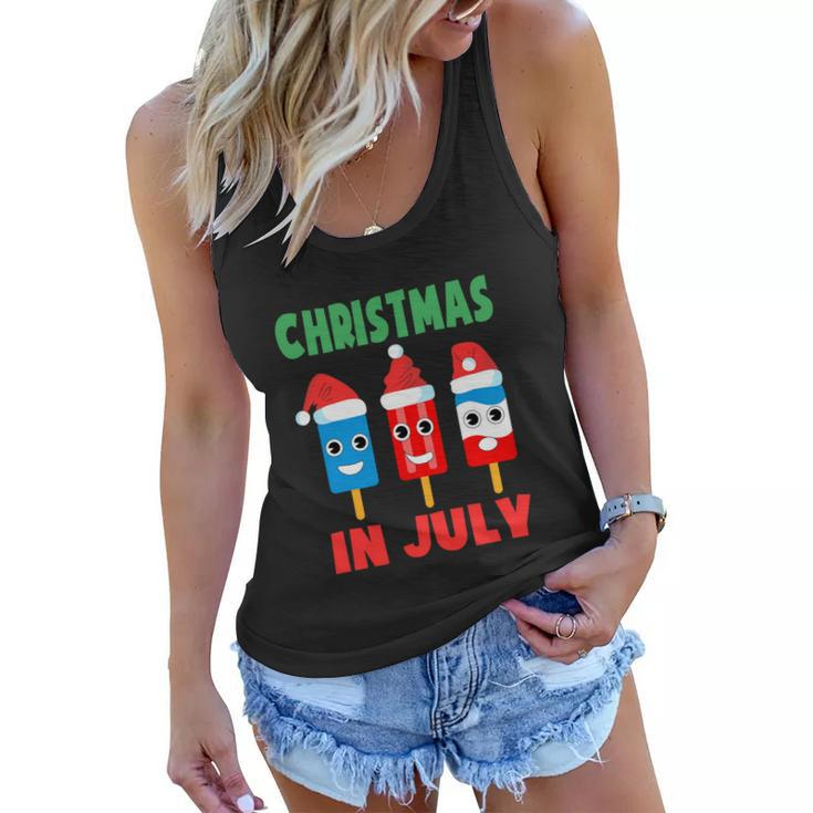 Christmas In July Ice Pops In Santa Hat Kids Toddler Cute Graphic Design Printed Casual Daily Basic Women Flowy Tank