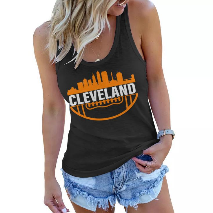 Cleveland Football Skyline City Logo Women Flowy Tank