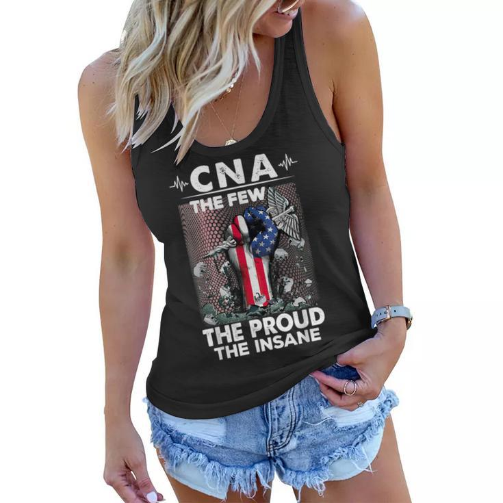 Cna Emt The Few The Proud The Insane Usa American Flag  Women Flowy Tank