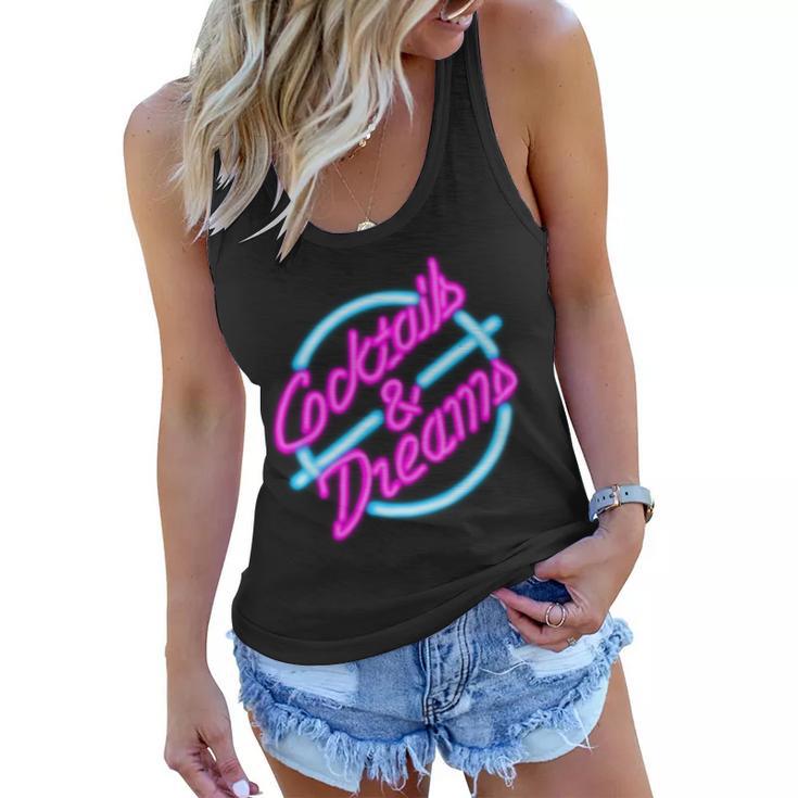 Cocktails And Dreams Retro S Women Flowy Tank