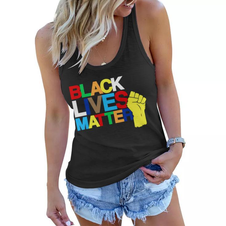 Colorful Black Lives Matter Fist African Style Tshirt Women Flowy Tank