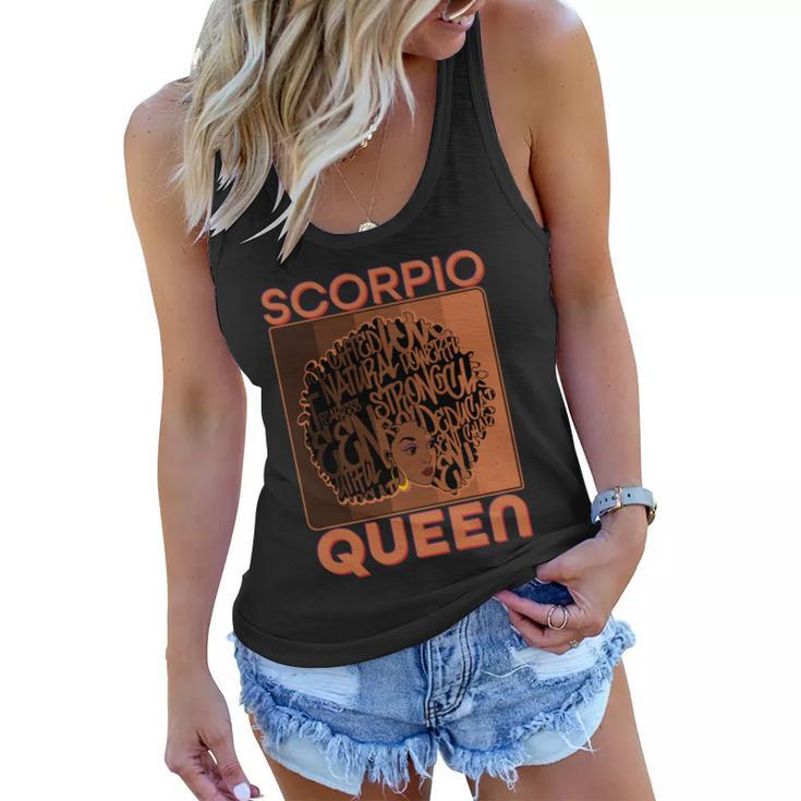 Cool Retro Scorpio Queen Afro Woman Women Flowy Tank
