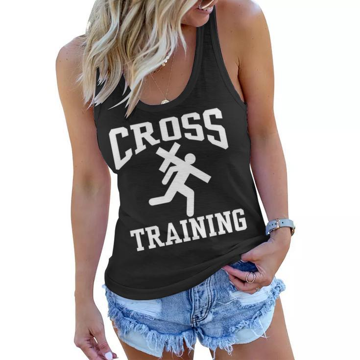 Cross Training Jesus Christian Catholic Tshirt Women Flowy Tank