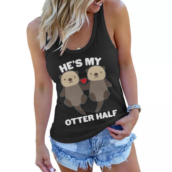Cute Hes My Otter Half Matching Couples Shirts Graphic Design Printed Casual Daily Basic Women Flowy Tank