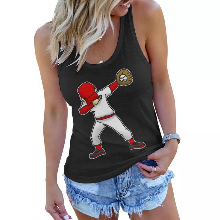 Dabbing Baseball Player Women Flowy Tank