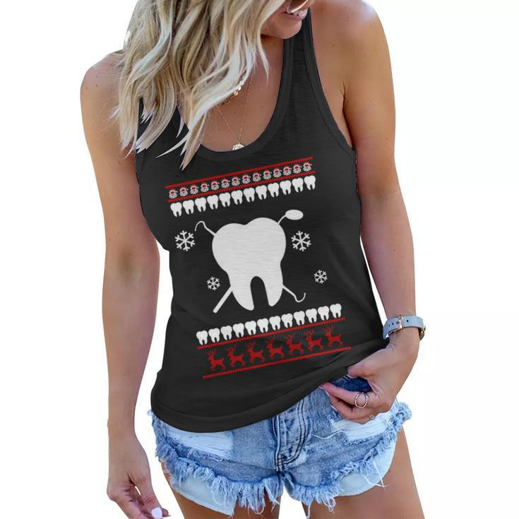 Dentist Ugly Christmas Sweater Women Flowy Tank