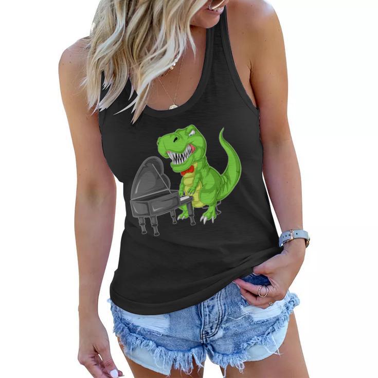 Dinosaur Piano Women Flowy Tank