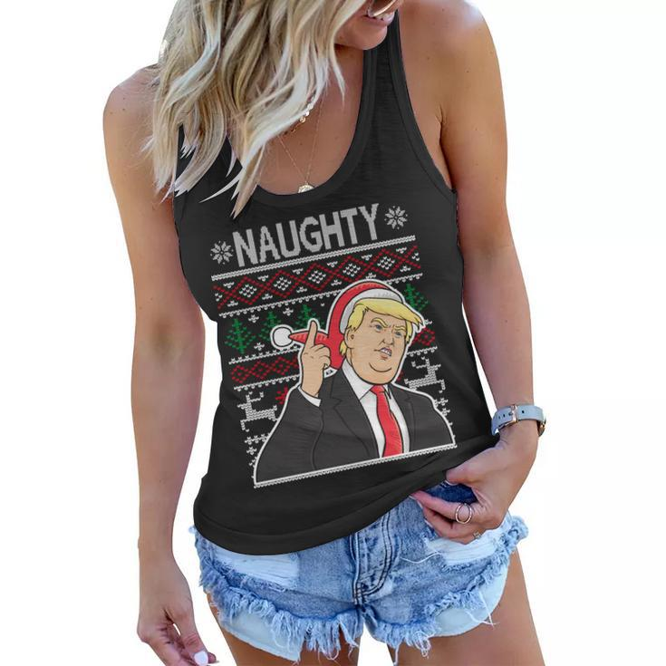 Donald Trump Naughty Ugly Christmas Women Flowy Tank