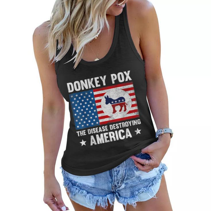Donkey Pox The Disease Destroying America Funny Anti Biden V3 Women Flowy Tank