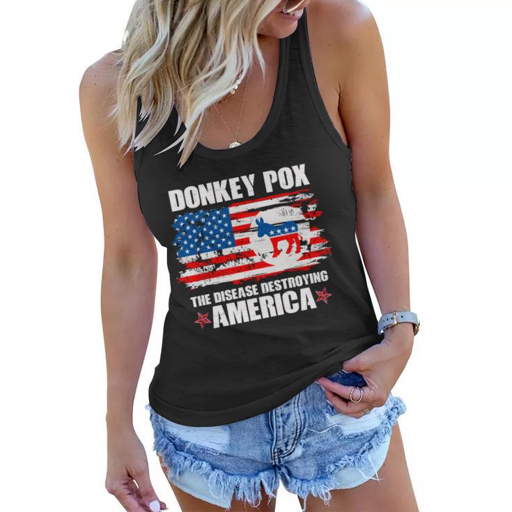 Donkey Pox The Disease Destroying America V2 Women Flowy Tank