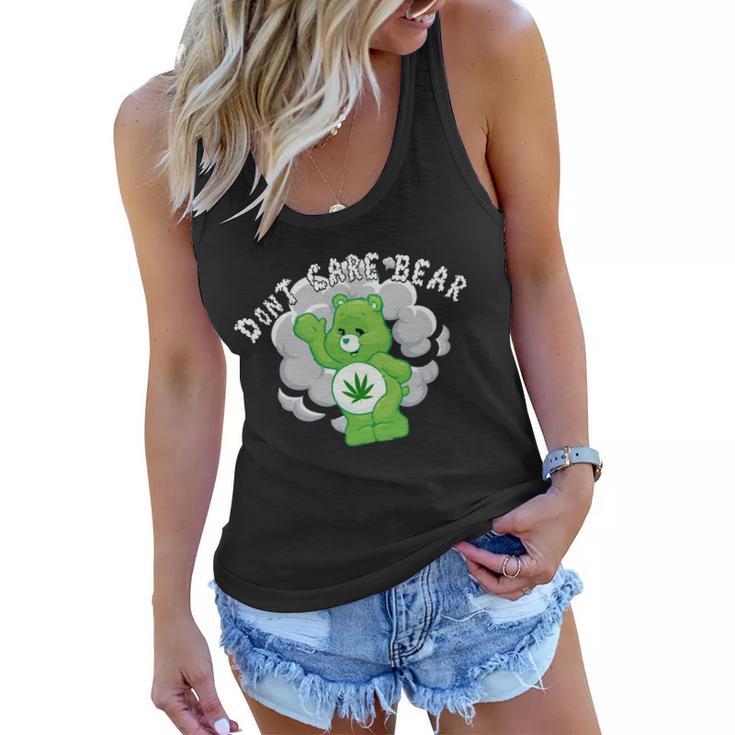 Dont Care Smoking Bear Tshirt Women Flowy Tank