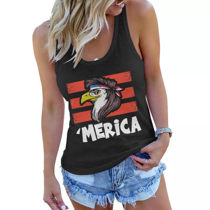 Eagle Mullet 4Th Of July 2021Gift Usa American Flag Merica Cool Gift Women Flowy Tank