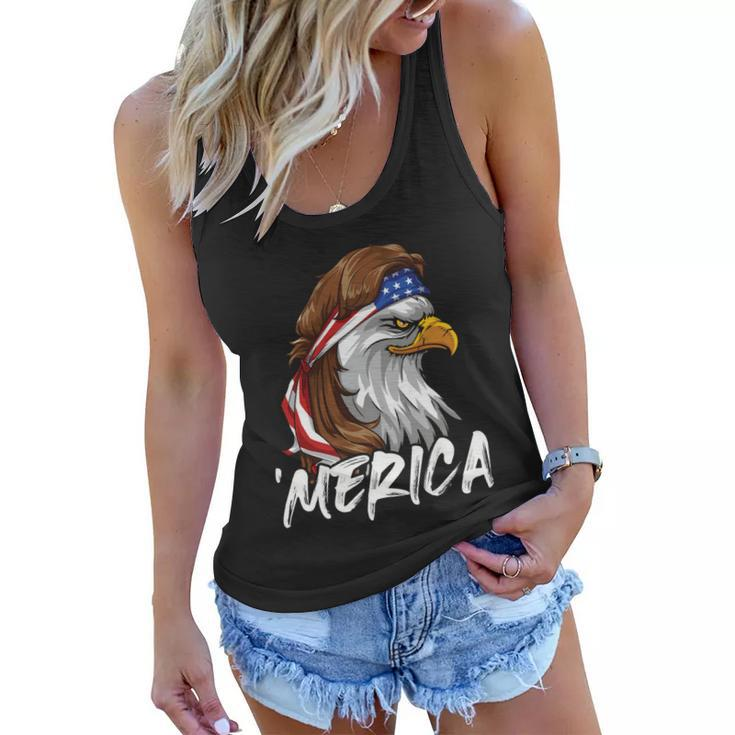 Eagle Mullet Merica 4Th Of July Usa American Flag Patriotic Great Gift Women Flowy Tank