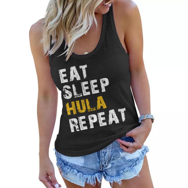 Eat Sleep Hula Hoop Repeat Women Flowy Tank