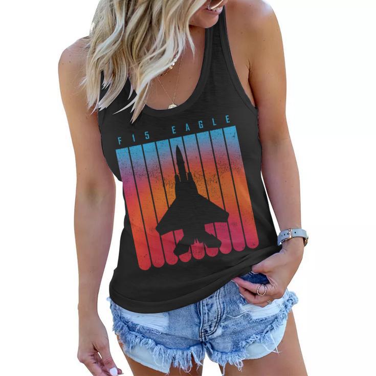 F-15 Eagle Jet Fighter Retro Women Flowy Tank