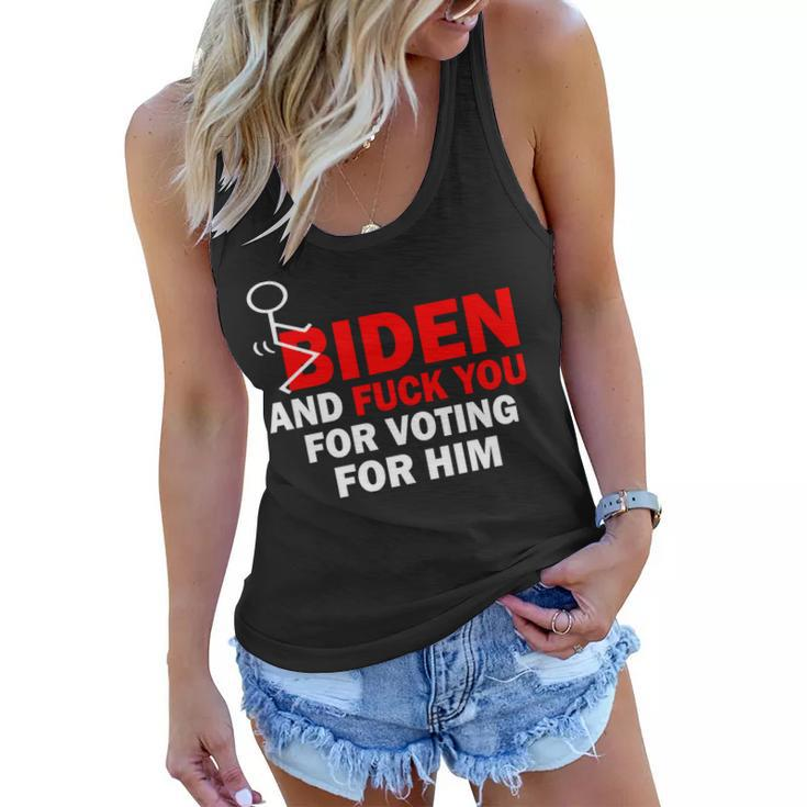 F Biden And FuK You For Voting For Him Women Flowy Tank