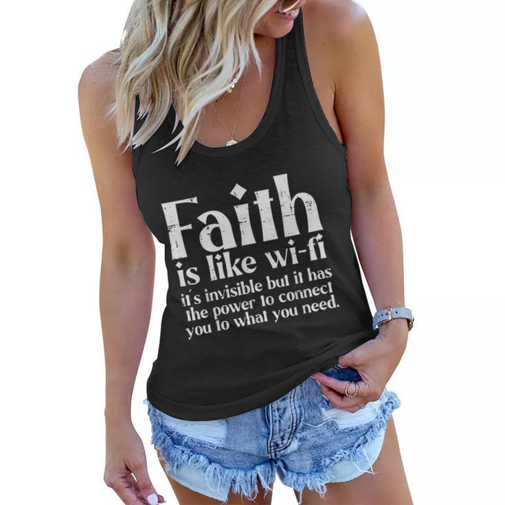 Faith Is Like Wifi God Jesus Religious Christian Men Women Women Flowy Tank