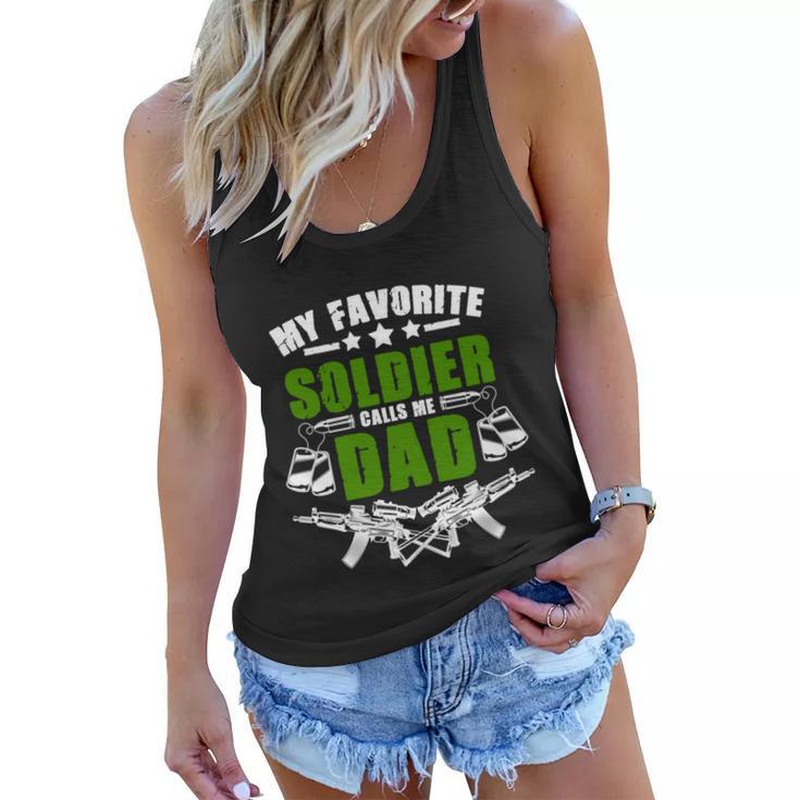 Favorite Soldier Calls Me Dad Memorial Army Dad Great Gift Women Flowy Tank