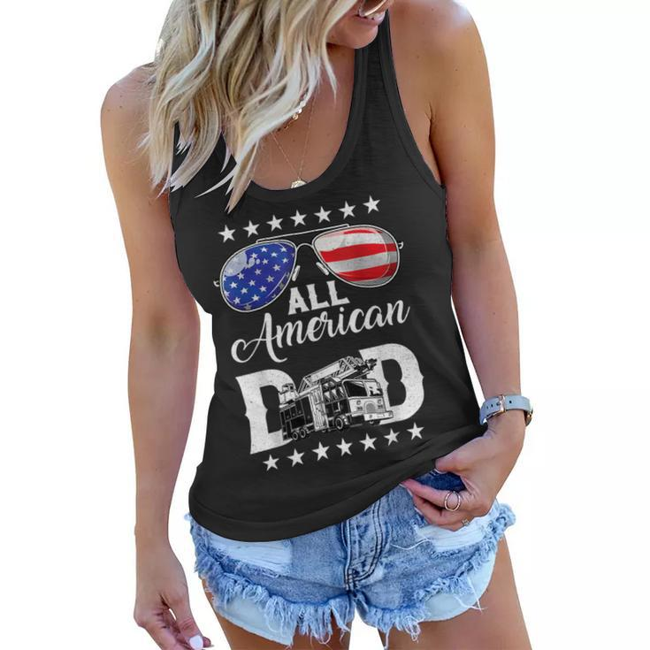 Firefighter Sunglasses American Firefighter Dad Patriotic 4Th Of July Women Flowy Tank
