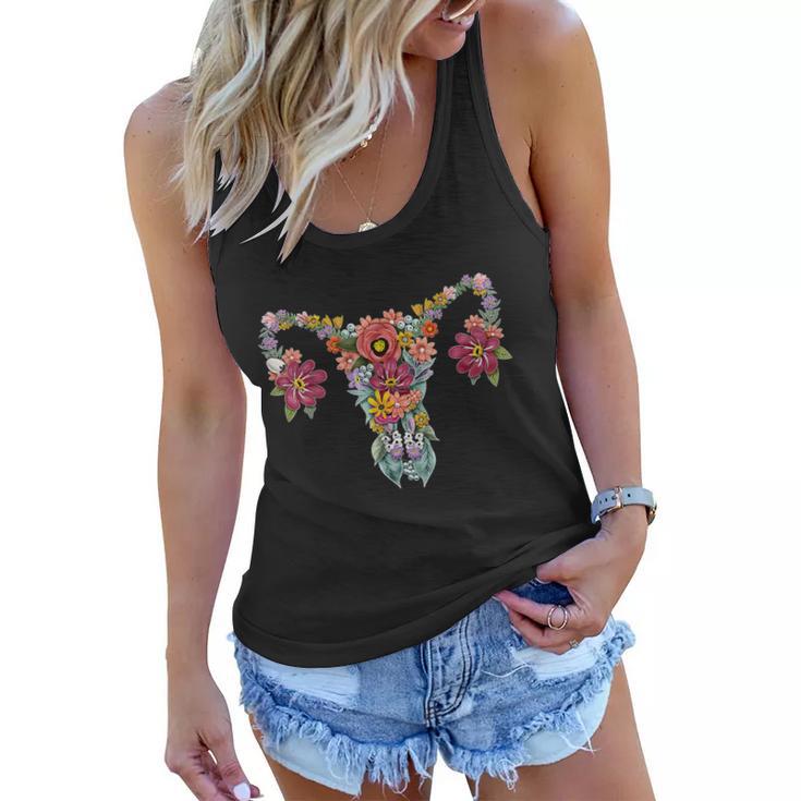 Floral Ovary Uterus Womens Rights Feminisgreat Gift Women Women Flowy Tank