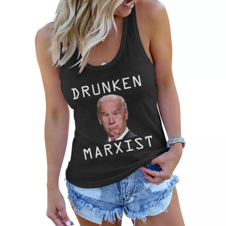 Funny Anti Biden Drunken Marxist Joe Biden Women Flowy Tank