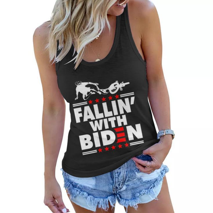 Funny Biden Falls Off Bike Joe Biden Fallin With Biden Women Flowy Tank