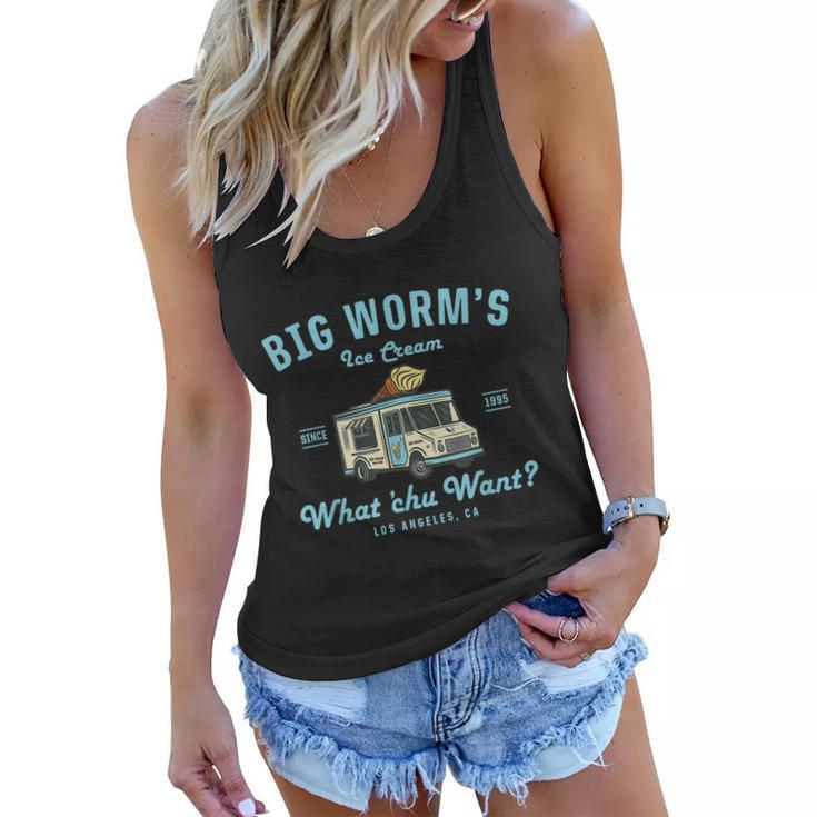 Funny Big Worms Ice Cream Truck Gift What Chu Want Gift Tshirt Women Flowy Tank
