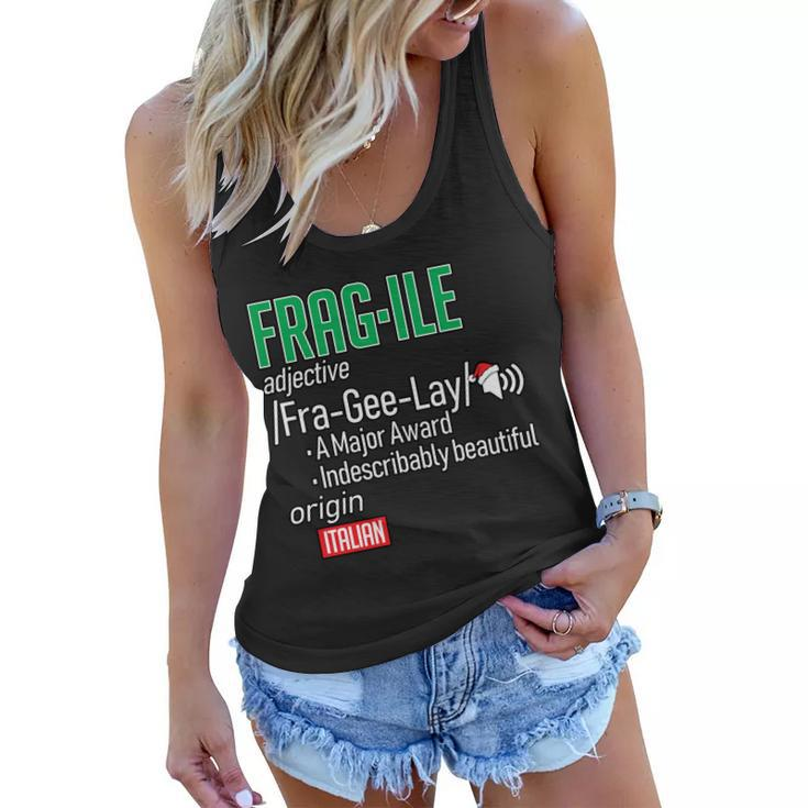 Funny Christmas Fragile Definition Tshirt Women Flowy Tank