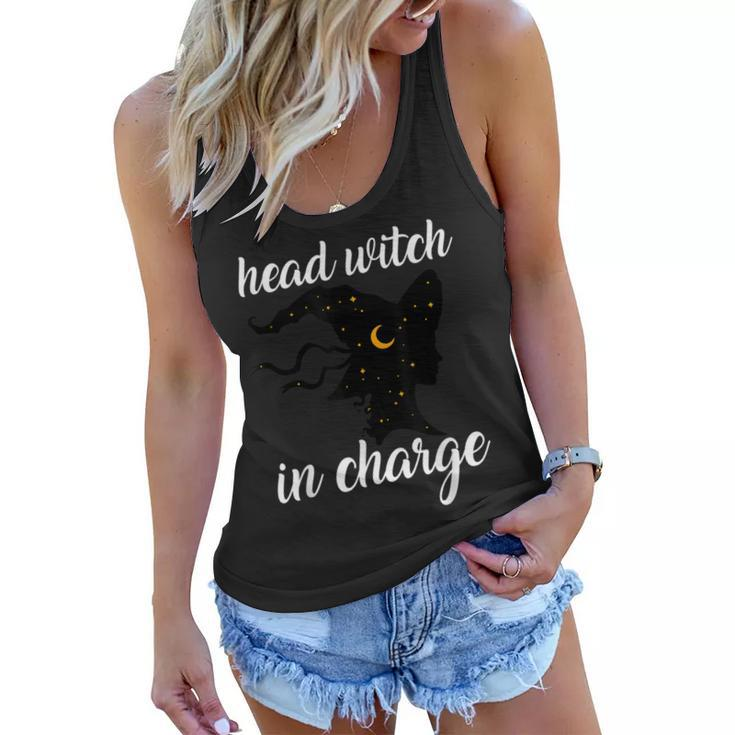 Funny Halloween Head Witch In Charge  Women Flowy Tank