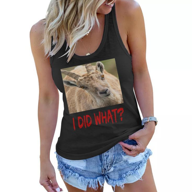 Funny Horned Scapegoat Tee I Did What Women Flowy Tank