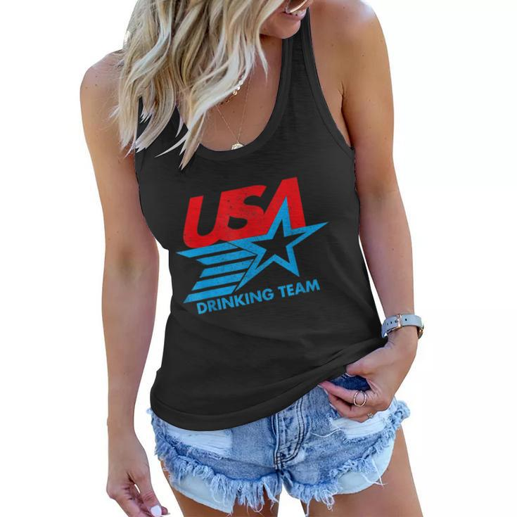 Funny Independence Day Usa Drinking Team 4Th Of July Women Flowy Tank