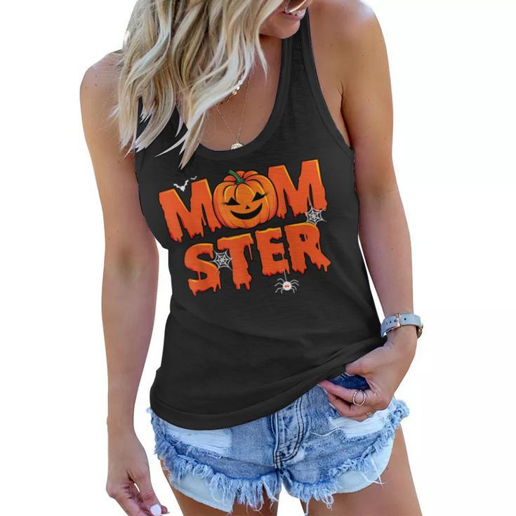 Funny Momster Halloween Mom Pumpkin Costume Family Matching  Women Flowy Tank