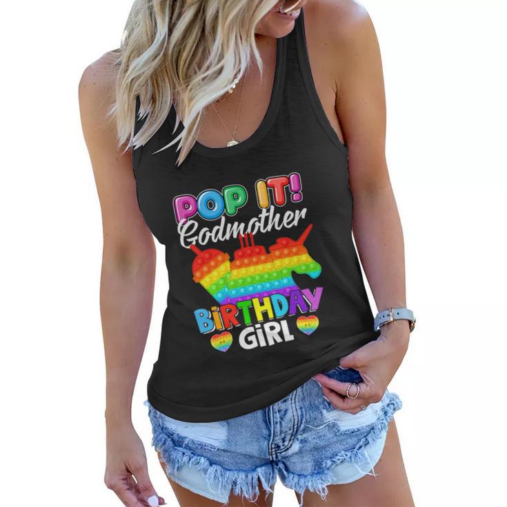 Funny Pop It Godmother Birthday Girl Women Flowy Tank