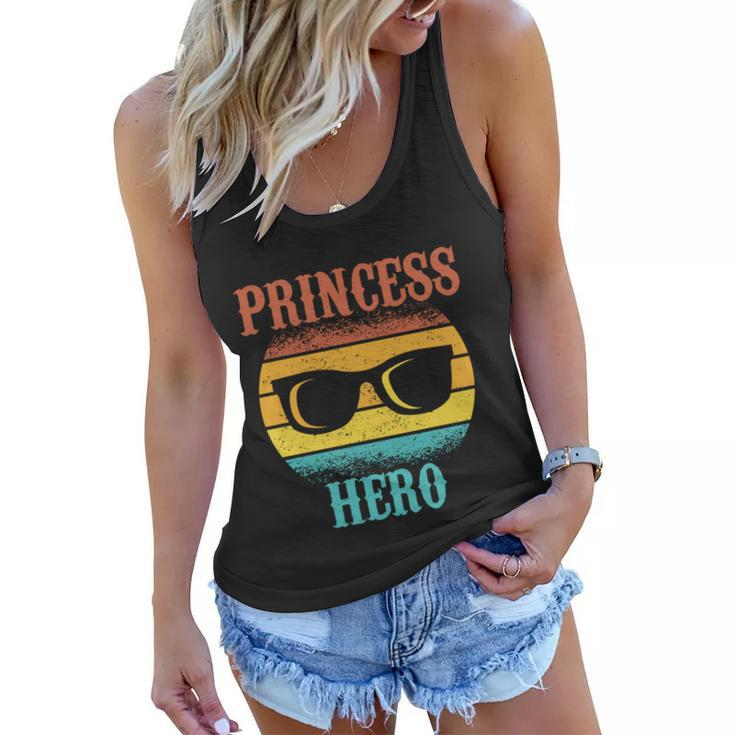 Funny Tee For Fathers Day Princess Hero Of Daughters Meaningful Gift Women Flowy Tank