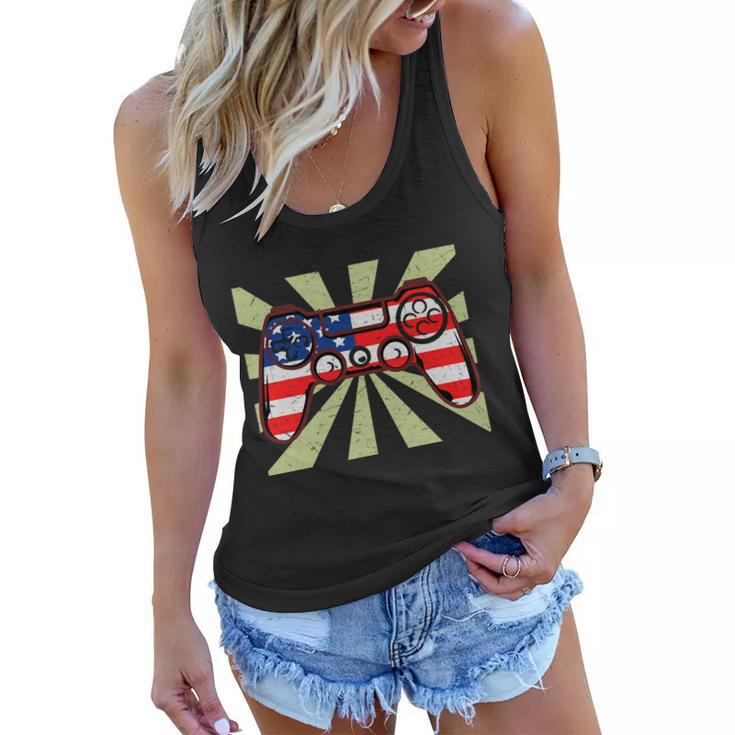 Game Controller 4Th Of July Video Game Proud American Women Flowy Tank