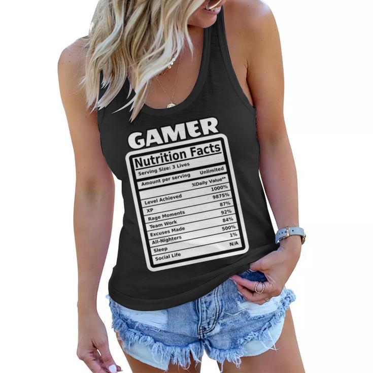 Gamer Nutriotion Facts Women Flowy Tank