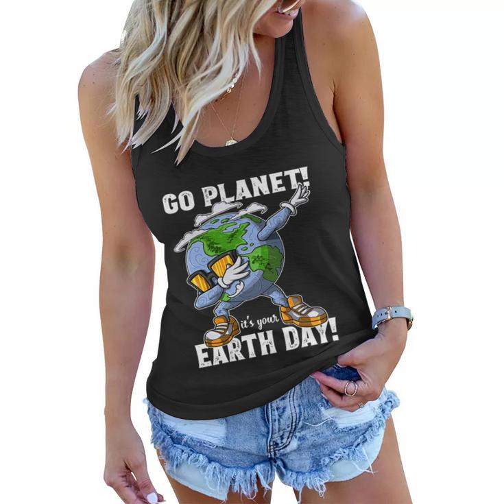Go Planet Its Your Earth Day Shirt Dabbing Gift For Kid Women Flowy Tank