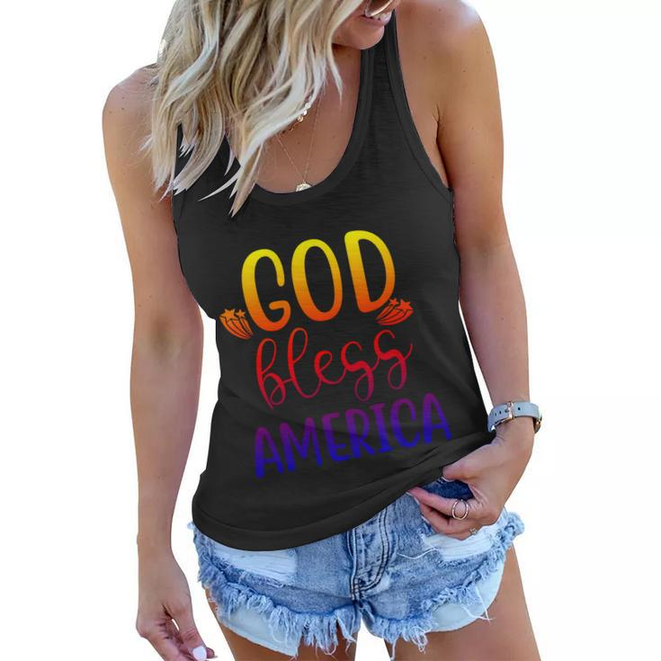 God Bless America 4Th July Patriotic Independence Day Great Gift Women Flowy Tank