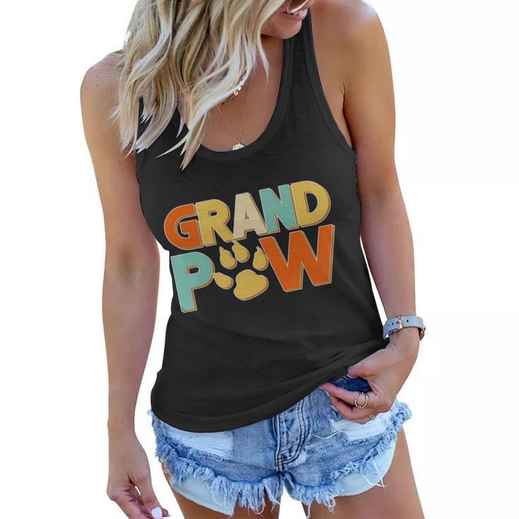 Grand Paw Funny Dog Grandpa Tshirt Women Flowy Tank