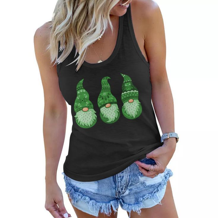 Green Ugly Sweater Irish Gnomes St Patricks Day Women Flowy Tank