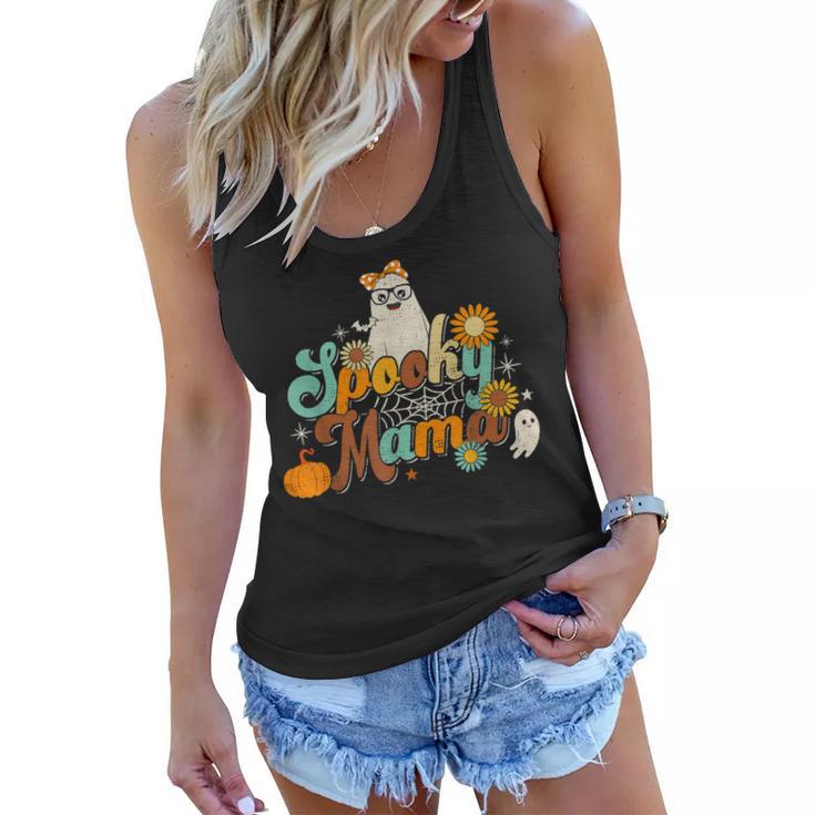 Groovy Spooky Mama Ghost Boo Halloween Costume Retro Hippie  Women Flowy Tank