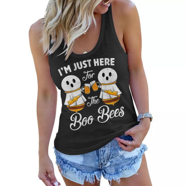 Halloween Beer Drinking Im Just Here For The Boos Bees Beer  Women Flowy Tank