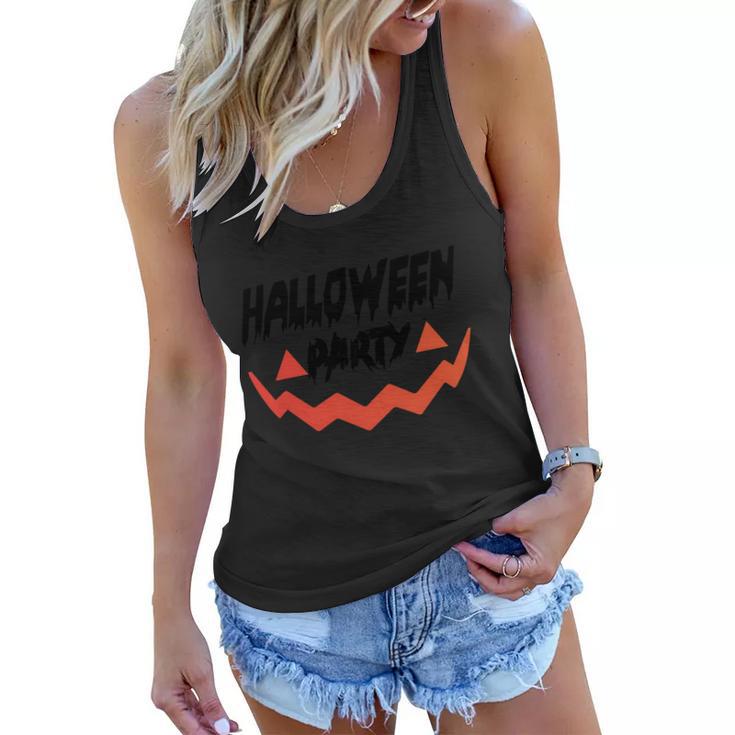 Halloween Party Pumpkin Halloween Quote Women Flowy Tank