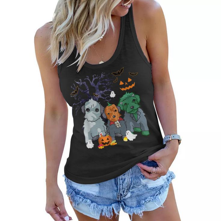 Halloween Schnoodle Dog Witch Schnoodle Dog Lovers  Women Flowy Tank