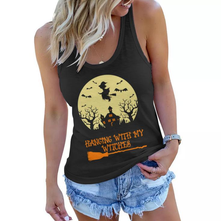 Hanging With My Witches Halloween Quote Women Flowy Tank