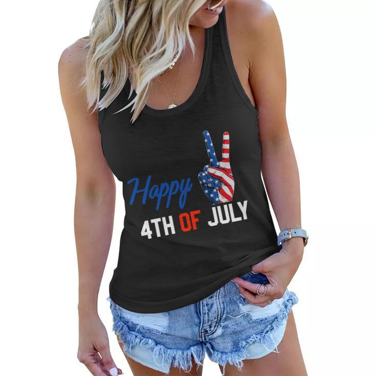 Happy 4Th Of July Peace America Independence Day Patriot Usa V2 Women Flowy Tank